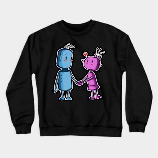 Cute Robot Love Nerd Heart Valentines Day Gift Crewneck Sweatshirt